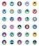 Women Avatars Flat Icons - Circle Version