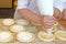 Women bakery at work. Czech traditional baked.