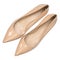 Women beige lacquered glossy shoes