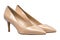 Women beige lacquered glossy shoes