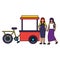 women bicycle food cart design