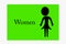 Women Black Shape Design Icon Indicating of direction of Toilet