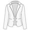 women blazer Vector line art outline breasted blazer collection for size charts ladies blazer illustration mockup design