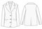 women blazer Vector line art outline breasted blazer collection for size charts ladies blazer illustration mockup design