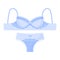 Women blue elegant retro lingerie pantie and bra. Fashion concept