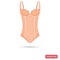 Women bodysuit color flat icon for web and mobile design