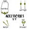 Women boho accessories. hand drawn