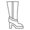 Women boots high heel icon, outline style