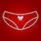 Women briefs line icon, valentines day