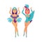Women carnival dancers avatar character