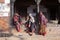 Women chat together at Durbar Square in Bhaktapur, Nepal