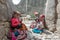 Women and children in traditional Peruvian clothes in Ollantaytambo, Peru