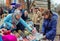 Women choosing cream during Shrovetide Celebration in Zaporizhia