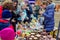 Women choosing cream during Shrovetide Celebration in Zaporizhia