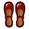 Women Clasp Shoes of Red Leather