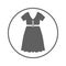 Women clothing, gray girl dress icon