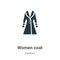 Women coat vector icon on white background. Flat vector women coat icon symbol sign from modern fashion collection for mobile