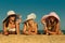 Women with cocktail relaxing on beach