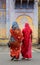 Women with colorful sarees on street in Jaipur, India