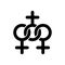 Women community black glyph icon