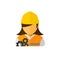 Women construction worker avatar vector.