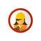 Women construction worker with circle avatar vector.