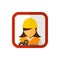 Women construction worker with square avatar vector.