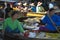 Women cooking and selling food at the Bangkok Floating Market, Thailand, Asia