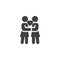 Women couple with heart vector icon