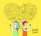 Women couple internet love concept illustration