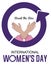 Women crossed hands inside womens day logo for gender equality. Campaign theme of IWD - break the bias