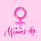 Women Day Venus sign greeting card flower background