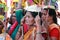 Women devotees carry scared pots in their heads and participates in the Thaipusam festival