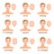 Women with different face shapes. Vector.