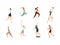 Women doing various sport activities. Flat vector illustration