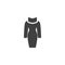 Women dress with collar vector icon