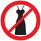 Women dress forbidden sign