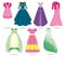 Women dresses illustration clipart