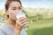 Women drinking milk healthy lifestyle