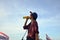 Women drinking at public park in Nonthaburi Thailand