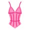 Women elegant undergarment or sexy female underwear pink corset. Fashion concept