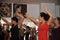 Women are engaged in flamenco in the studio Leonor Leal