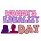 Women Equality Day Text calligraphy with women Portrait silhouette, Women Equality Day Typography, Female icon silhouette