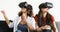 Women experiencing the virtual reality goggles