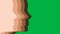 women face icon in white to black skin colour on green screen