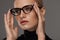 Women Fashion Glasses. Girl In Eyewear Frame, Stylish Eyeglasses