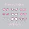 Women fashion isolated sunglasses set