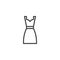 Women fashionable night dress line icon