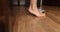 Women feet stepping on floor scales indoors