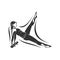 Women fitness exercise logo vector. Gymnastics Logo Template. Healthy Sexy body vector